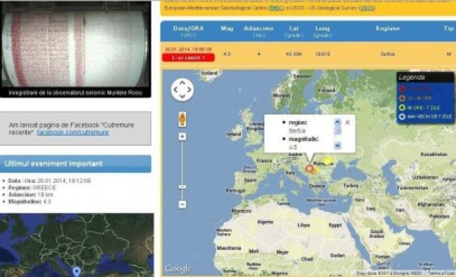 Cutremur de 4,5 grade, la graniţa cu România
